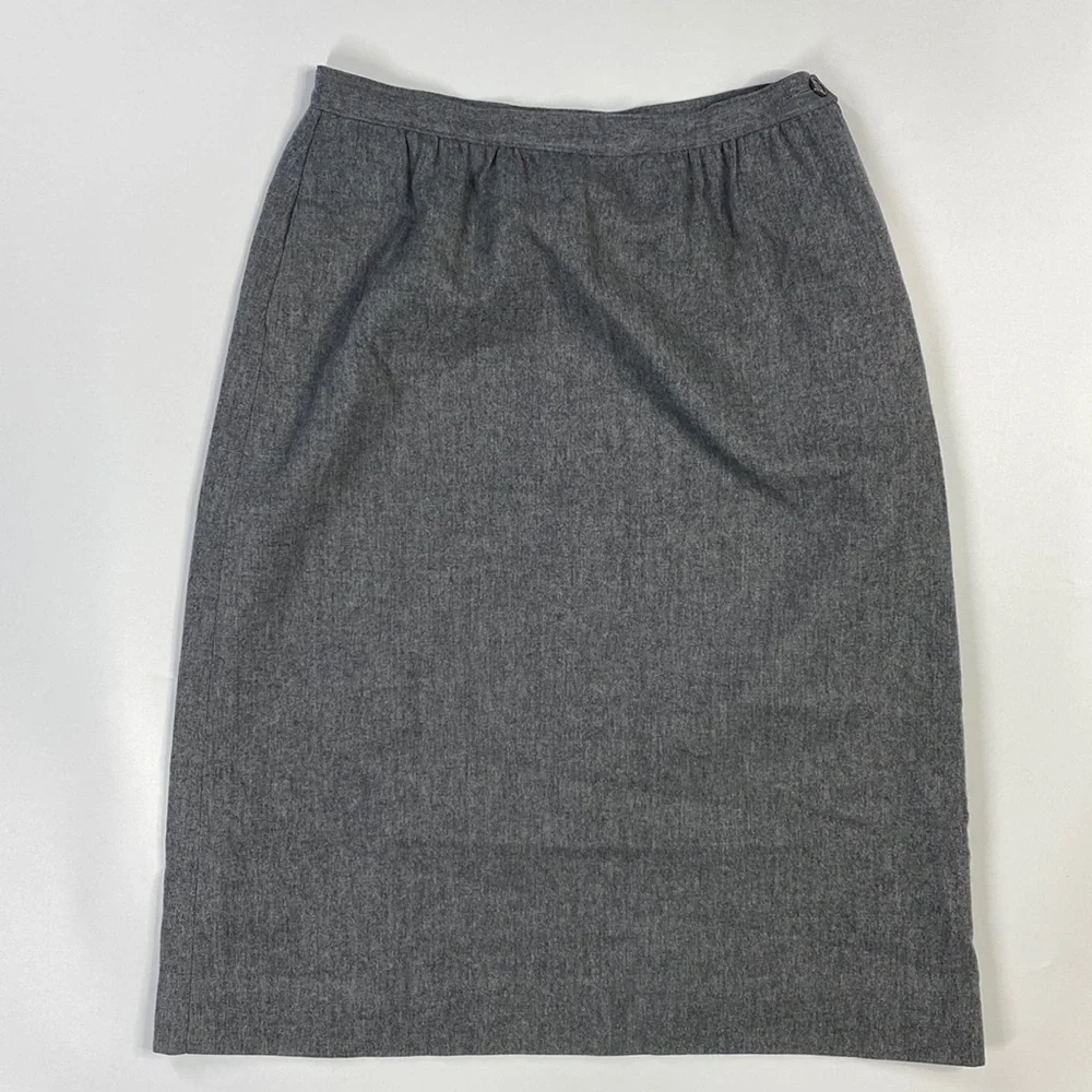 Vintage Pendleton Gray Pure Virgin Wool Pencil Skirt Waist 27